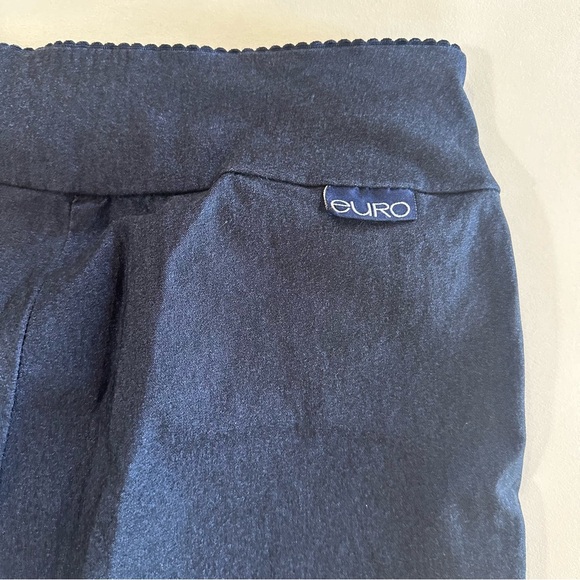 Euro Womens Sz 8 The Culture Pull On Scalloped Waist Straight Leg Pants Trousers - Picture 6 of 9